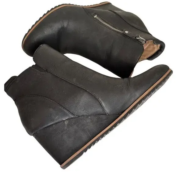 Soul Naturalizer Womens Size 10M Haley Black Wedge Boots Shoes Careerwear Witchy - Picture 10 of 16